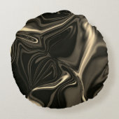 暗い背景の上の金属のセピアの起伏 ラウンドクッション (裏面)