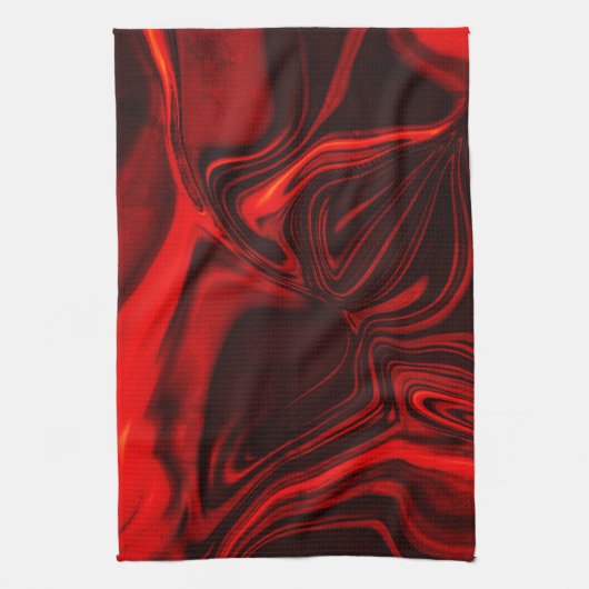 暗い背景の明るい赤と暗いカーブ。 キッチンタオル (縦)