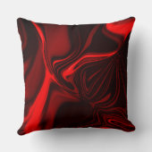 暗い背景の明るい赤と暗い曲線 クッション (裏面)