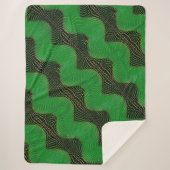 暗い背景の澄ん緑の曲線と点 シェルパブランケット (正面)