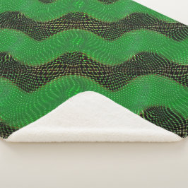 暗い背景の澄ん緑の曲線と点 シェルパブランケット