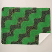 暗い背景の澄ん緑の曲線と点 シェルパブランケット (正面(横))