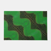 暗い背景の澄ん緑の曲線と点 ドアマット (正面)