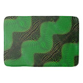 暗い背景の澄ん緑の曲線と点 バスマット (正面)