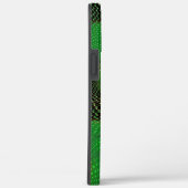 暗い背景の澄ん緑の曲線と点 Case-Mate iPhoneケース (裏面 / 右)