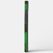 暗い背景の澄ん緑の曲線と点 Case-Mate iPhoneケース (裏面 / 左)