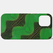 暗い背景の澄ん緑の曲線と点 Case-Mate iPhoneケース (裏面 (横))