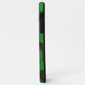 暗い背景の澄ん緑の曲線と点 Case-Mate iPhoneケース (裏面/左)