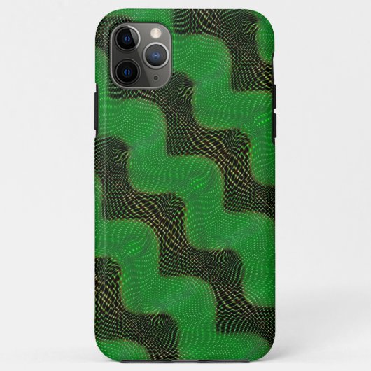 暗い背景の澄ん緑の曲線と点 Case-Mate iPhoneケース (裏面)