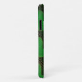 暗い背景の澄ん緑の曲線と点 Case-Mate iPhoneケース (裏面/右)