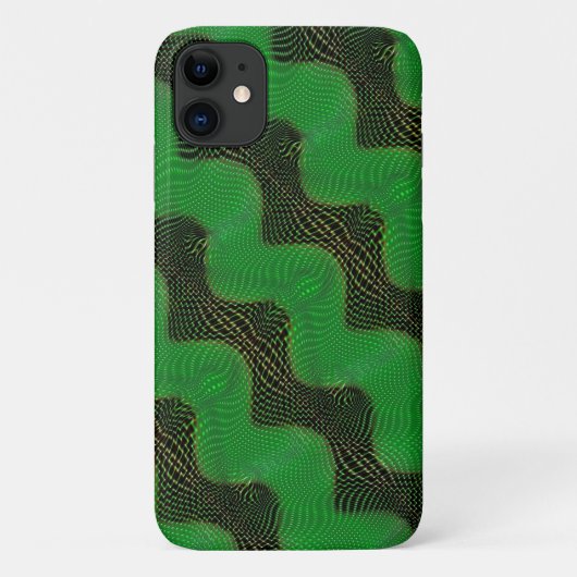 暗い背景の澄ん緑の曲線と点 Case-Mate iPhoneケース (裏面)