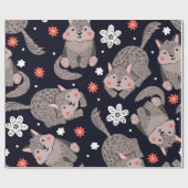 暗い背景の狼 ラッピングペーパー (フラット)
