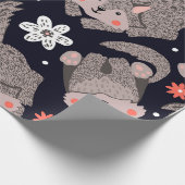 暗い背景の狼 ラッピングペーパー (角)