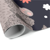 暗い背景の狼 ラッピングペーパー (ロールコーナー)