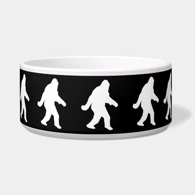 暗い背景の白いサスカッチのシルエット ボウル (右)