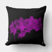 暗い背景の蘭の影 クッション (正面)