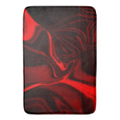 暗い背景の赤い曲線と起伏 バスマット (正面縦)