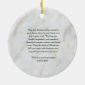 暗い背景の金ゴールドの様式化クリスマスツリー セラミックオーナメント (裏面)