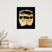 暗い背景の面白いブリトーパン Bro-rritos ポスター (キッチン)