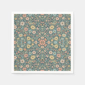 暗い背景を持つパステルの花 スタンダードカクテルナプキン (正面)