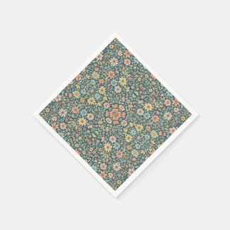 暗い背景を持つパステルの花 スタンダードカクテルナプキン