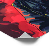 暗い背景を持つ消防士 ポスター (角)