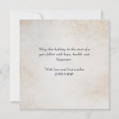 暗い背景エレガント上の金ゴールドアウトラインポインセチア サンキューカード (裏面)