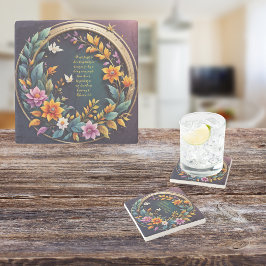 暗い背景フローラカスタマイズ可能な詩 ストーンコースター