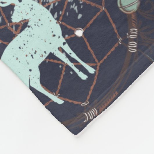 暗い自然のbohoの種族パターンの白熱 フリースブランケット (角)