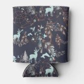 暗い自然ボホの部族のパターンで輝く 缶クーラー (正面)