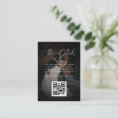 暗い色あせた写真QRコードブラック結婚の詳細 エンクロージャーカード (スタンド正面)