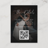 暗い色あせた写真QRコードブラック結婚の詳細 エンクロージャーカード (正面)