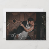 暗い色あせた写真QRコード写真の要結婚求 サンキューカード (正面)