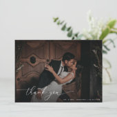 暗い色あせた写真QRコード写真の要結婚求 サンキューカード (スタンド正面)