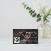 暗い色あせた写真Qrコード結婚のギフトレジストリ エンクロージャーカード (スタンド正面)