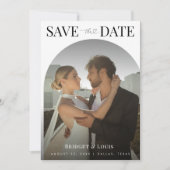 暗い色あせたArchフォトハートミニマルスクリプ結婚ト セーブザデート (正面)