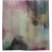 暗い色と明るい抽象芸術の色のブレンド シャワーカーテン (正面)