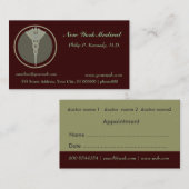 暗い色のAppointments医学のケリュケイオンの博士 予約カード (正面/裏面)