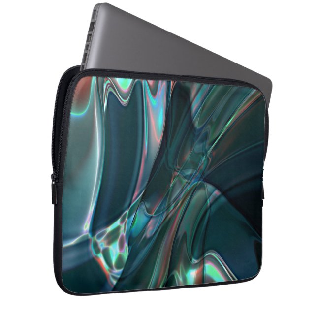 暗い色合いのツイスト曲線からシルバーライト ラップトップスリーブ (正面右)