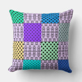 暗い色数々のの色調でレトロな幾何学的 クッション (正面)