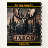 暗い色調のムース木彫り ノートブック (裏面)