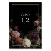 暗い花エレガント黒結婚色 テーブルナンバー (正面)