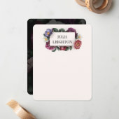 暗い花模様モダンノートカード ノートカード (正面/裏面インサイチュ)