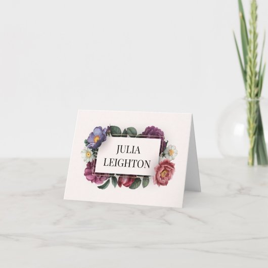 暗い花模様 ノートカード (正面)