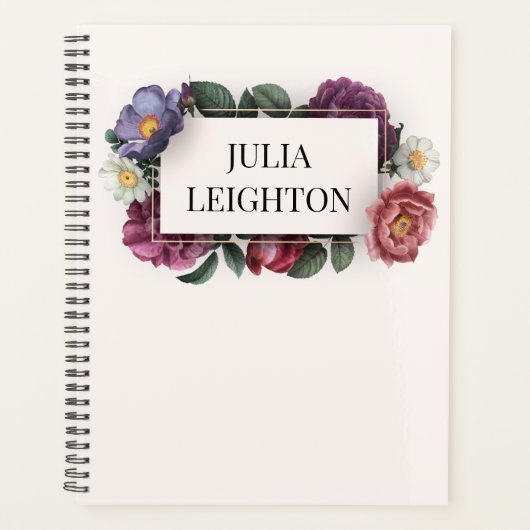 暗い花模様 プランナー手帳 (正面)