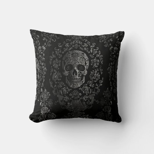 暗い華美スカル クッション (正面)