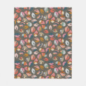 暗い落下葉用毛布 フリースブランケット (正面)