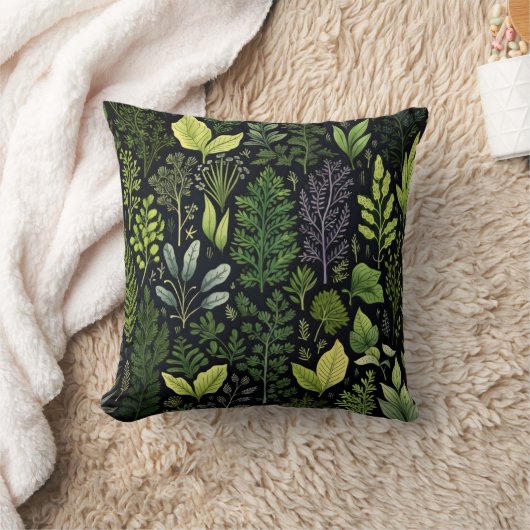 暗い葉 クッション (ブランケット)