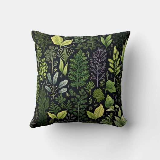 暗い葉 クッション (裏面)