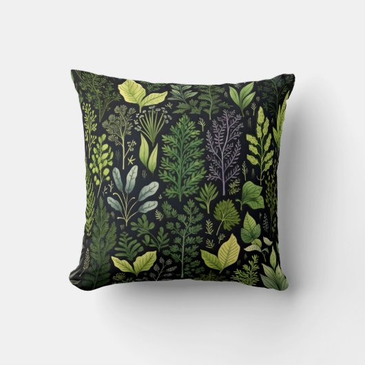 暗い葉 クッション (正面)